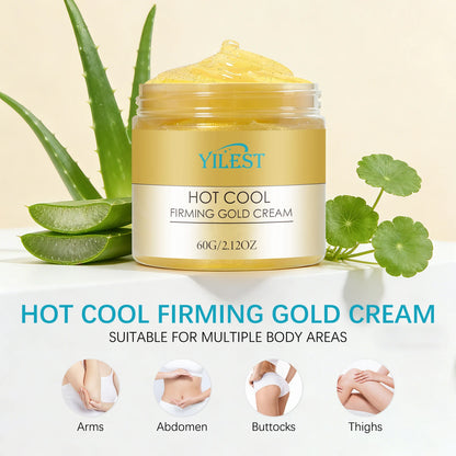 Luxury Firming Gold Cream 60g - Hot-Cool Action Tightens Abdomen, Thighs & Arms, Deeply Moisturizes & Reduces Sagging.