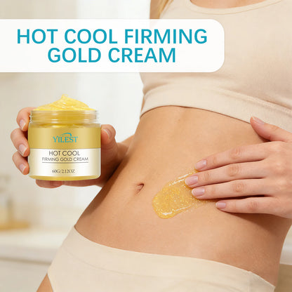 Luxury Firming Gold Cream 60g - Hot-Cool Action Tightens Abdomen, Thighs & Arms, Deeply Moisturizes & Reduces Sagging.